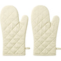 Yomur Long Quilted Cotton Oven Mitt Pair Sage Cream 13 Inch - Product view